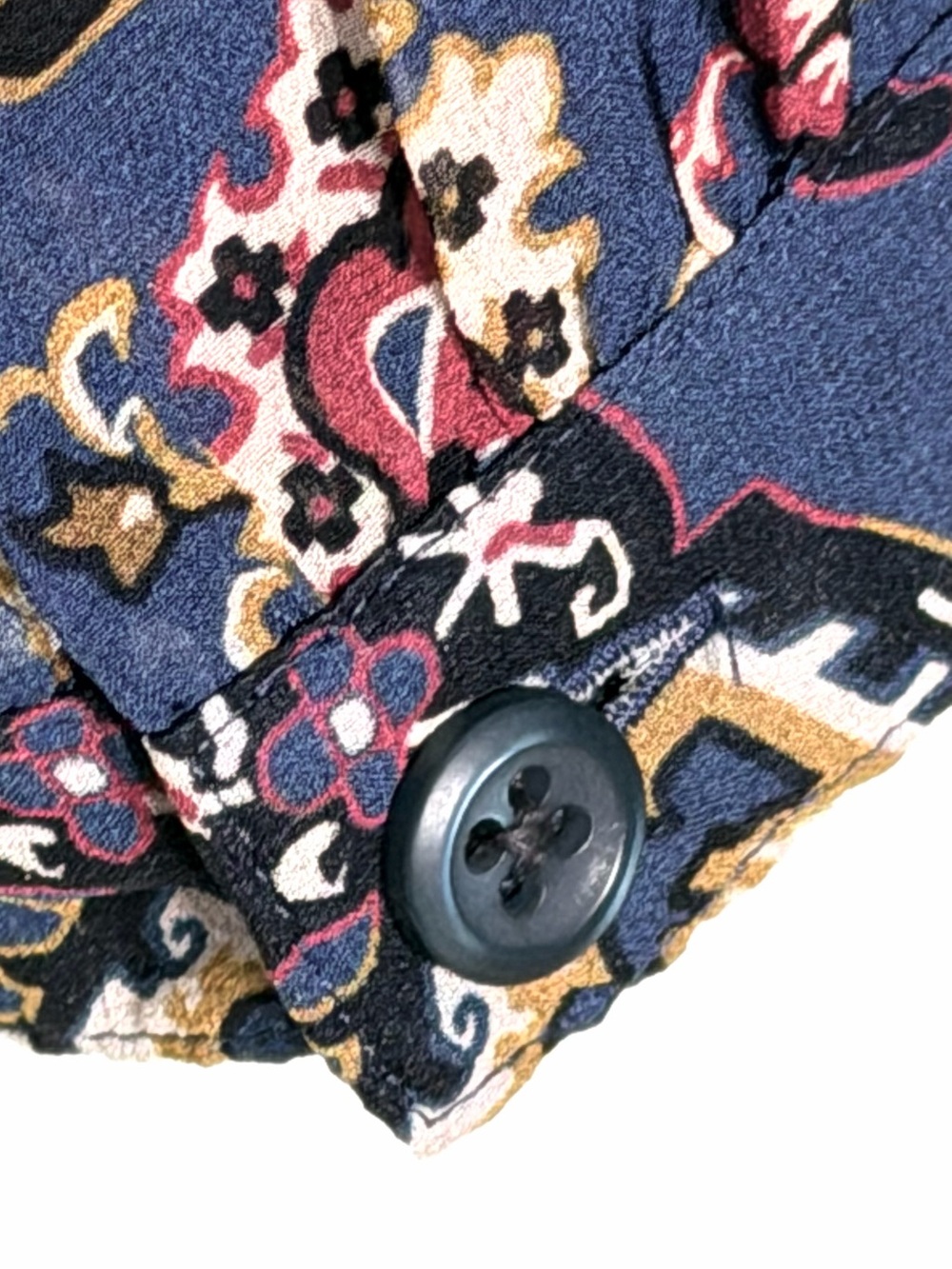 Veronica Beard Blue stone multi Floral geometric silk Blouse sheet long sleeve - Picture 7 of 7